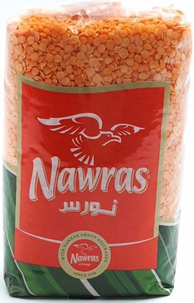 NAWRAS RØDE SPLITTLINSER 900 G X 10 STK